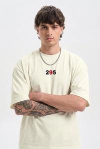 295 Sidhu Moosewala Unisex Embroidered Oversized T-Shirt - off-white