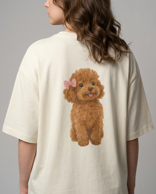 "PET THERAPY" Women's Oversized OFF WHITE T-Shirt