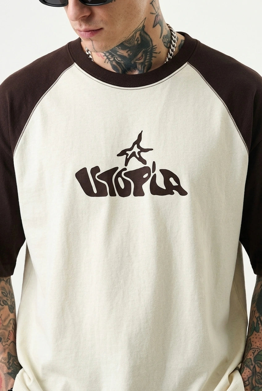 Travis Scott Utopia Unisex Oversized T-Shirt - Coffee Brown off white