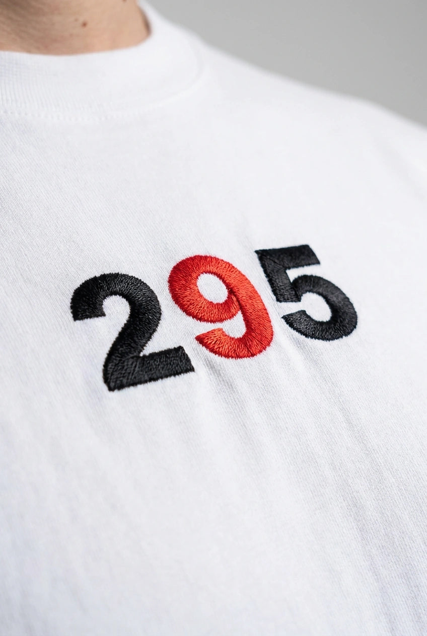 295 Sidhu Moosewala Unisex Embroidered Oversized T-Shirt - White