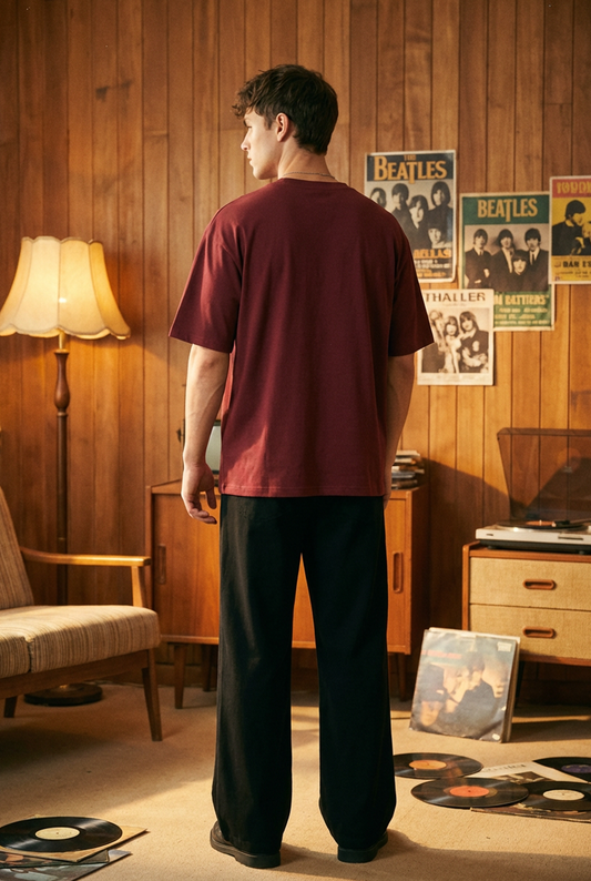 "ETERNAL VIGILANCE" Oversized BURGUNDY T-Shirt