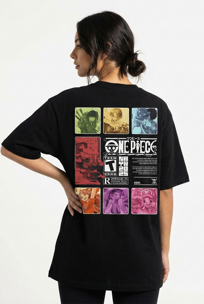 "ONE PIECE SERIES" PREMIUM BLACK TERRY UNISEX OVERSIZED T-Shirt