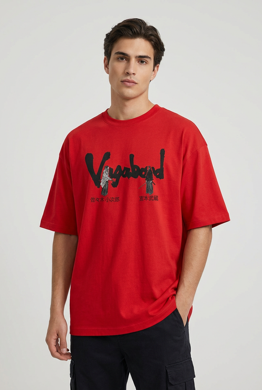"VAGABOND” PREMIUM RED Terry OVERSIZED T-Shirt