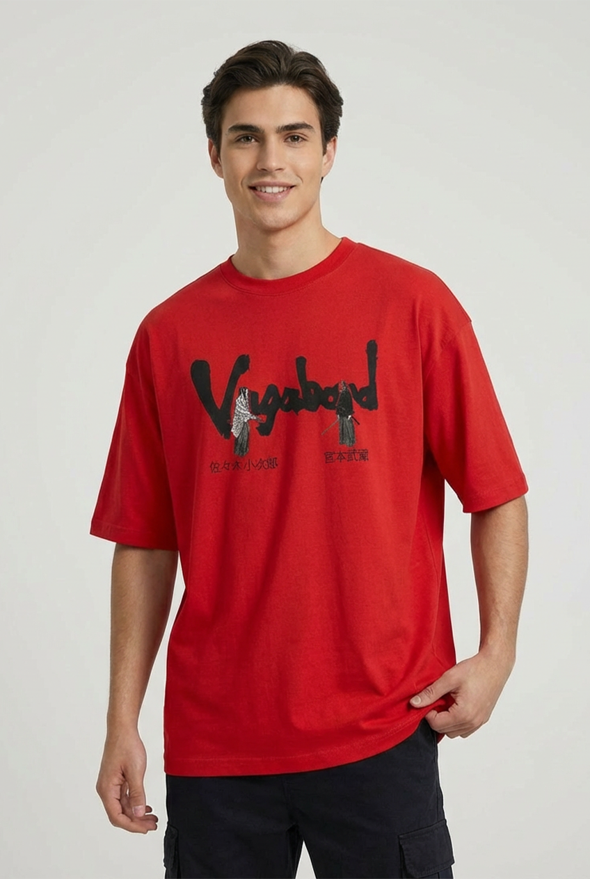 "VAGABOND” PREMIUM RED Terry OVERSIZED T-Shirt