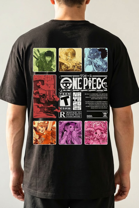 "ONE PIECE SERIES" PREMIUM BLACK TERRY UNISEX OVERSIZED T-Shirt