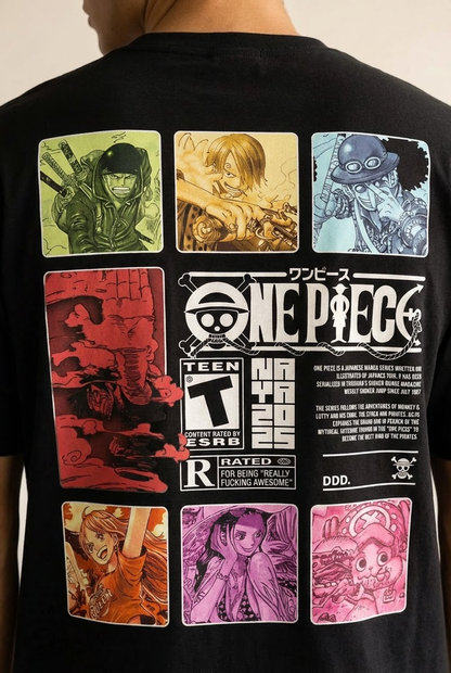 "ONE PIECE SERIES" PREMIUM BLACK TERRY UNISEX OVERSIZED T-Shirt