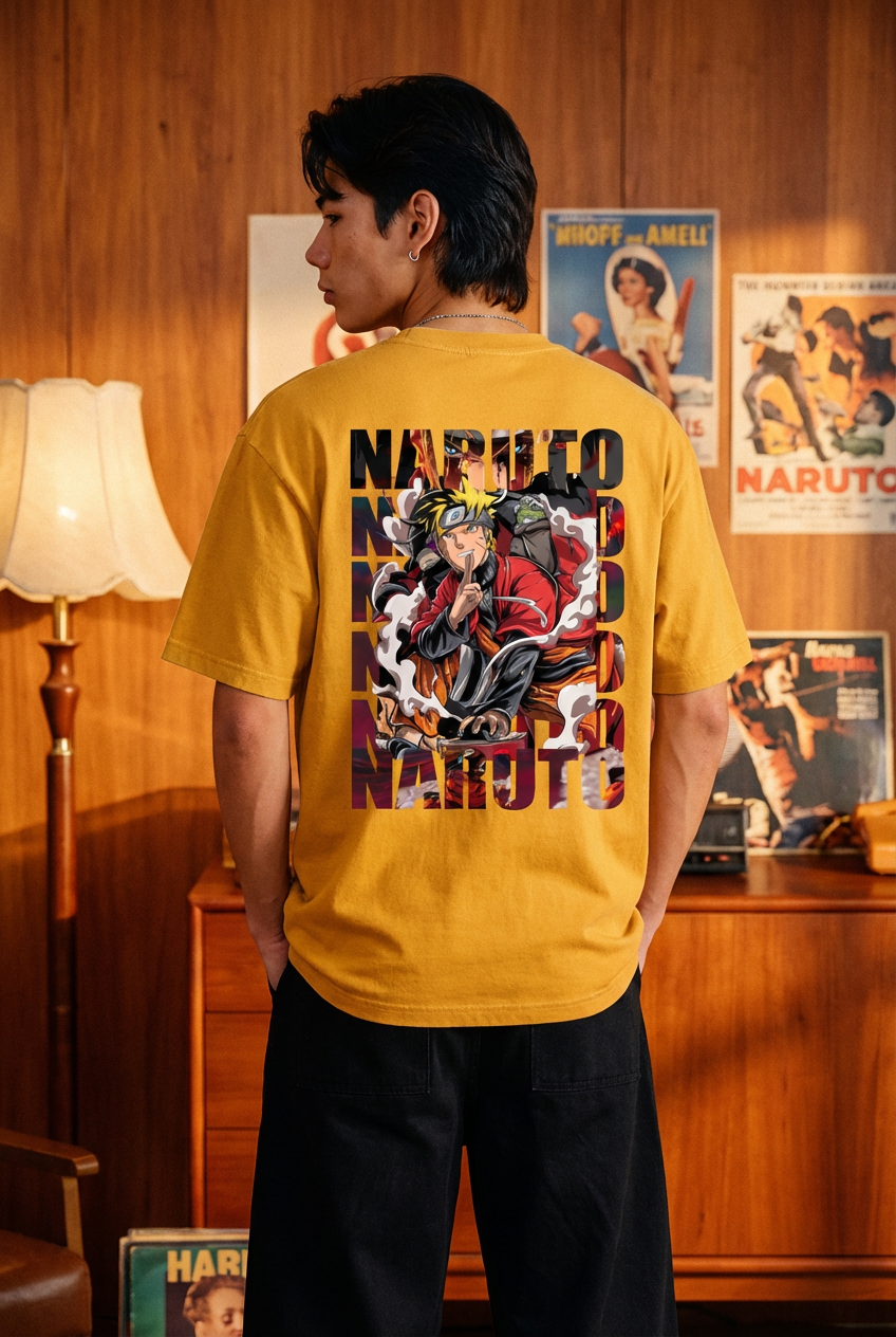"MISO CHASHU" Unisex Oversized T-Shirt - Golden Yellow