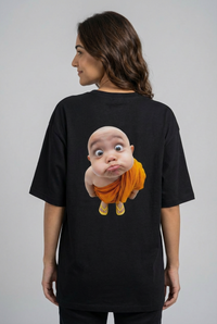 "नटखट" Women's Oversized BLACK T-Shirt