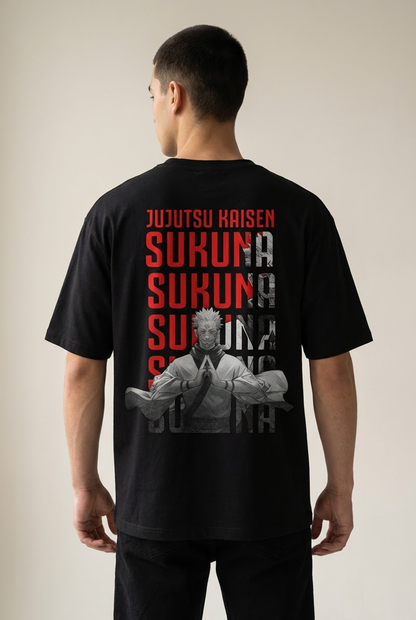 The King of Curses | Jujutsu Kaisen Unisex Oversized BLACK T-Shirt