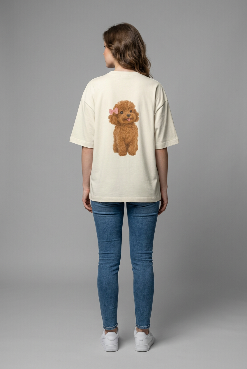 "PET THERAPY" Women's Oversized OFF WHITE T-Shirt