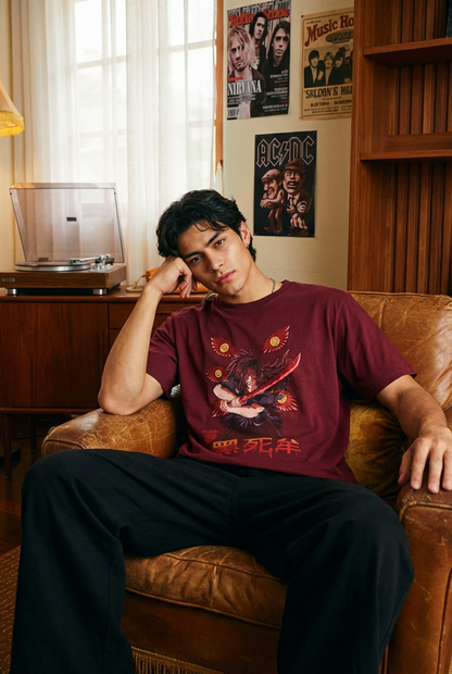 "ETERNAL VIGILANCE" Oversized BURGUNDY T-Shirt