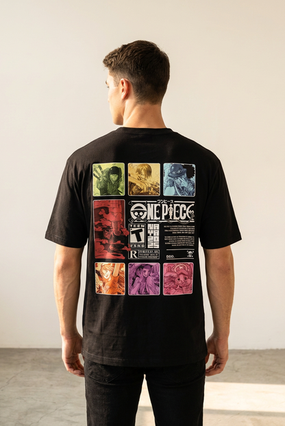 "ONE PIECE SERIES" PREMIUM BLACK TERRY UNISEX OVERSIZED T-Shirt