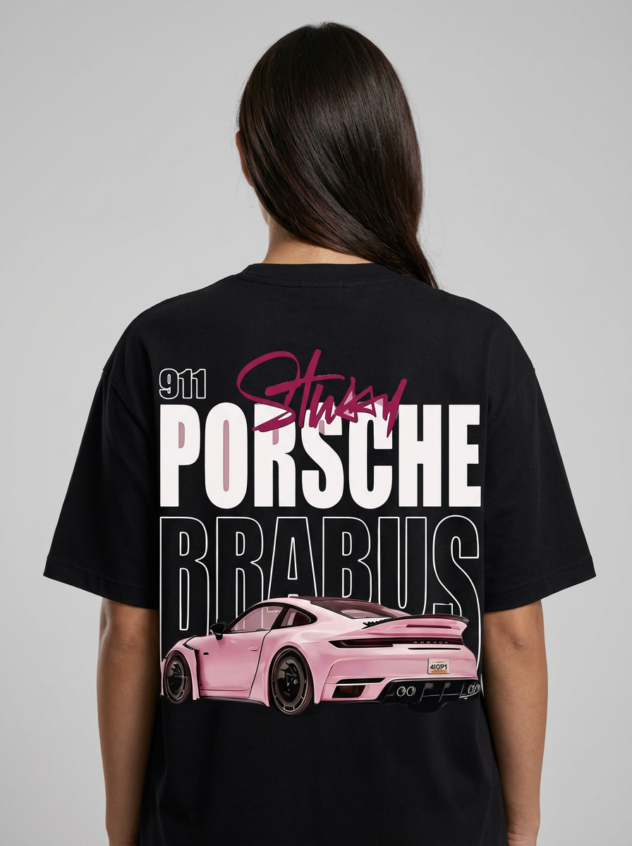 "LUXURY MODE" Women's Oversized BLACK T-Shirt