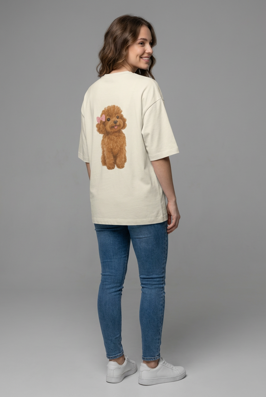 "PET THERAPY" Women's Oversized OFF WHITE T-Shirt