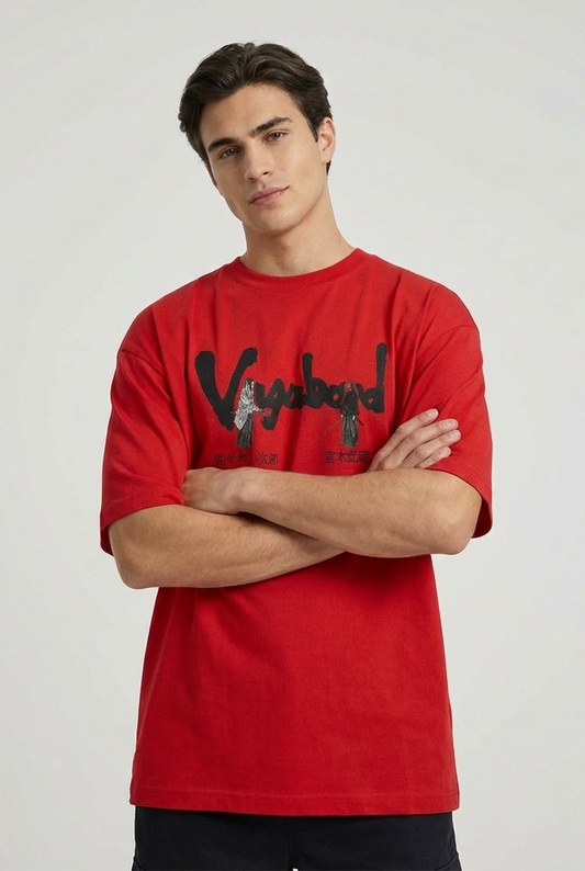"VAGABOND” PREMIUM RED Terry OVERSIZED T-Shirt