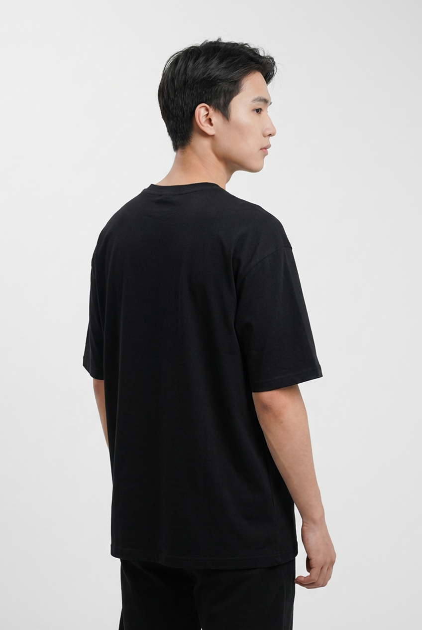“GEAR FIFTH LUFFY" Oversized BLACK T-Shirt