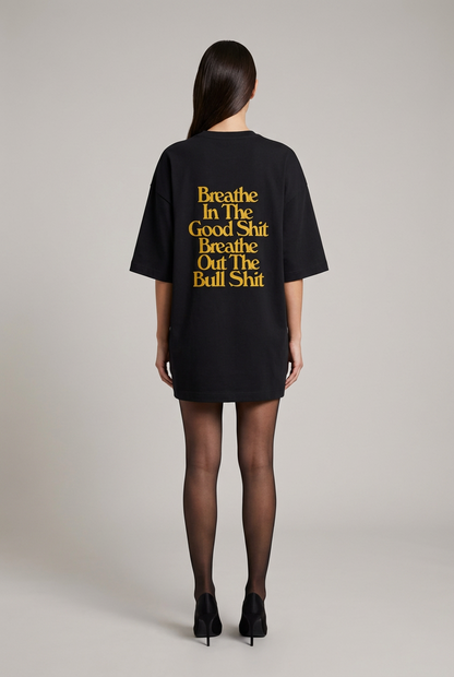 "PEACE MODE" Women's Oversized BLACK T-Shirt