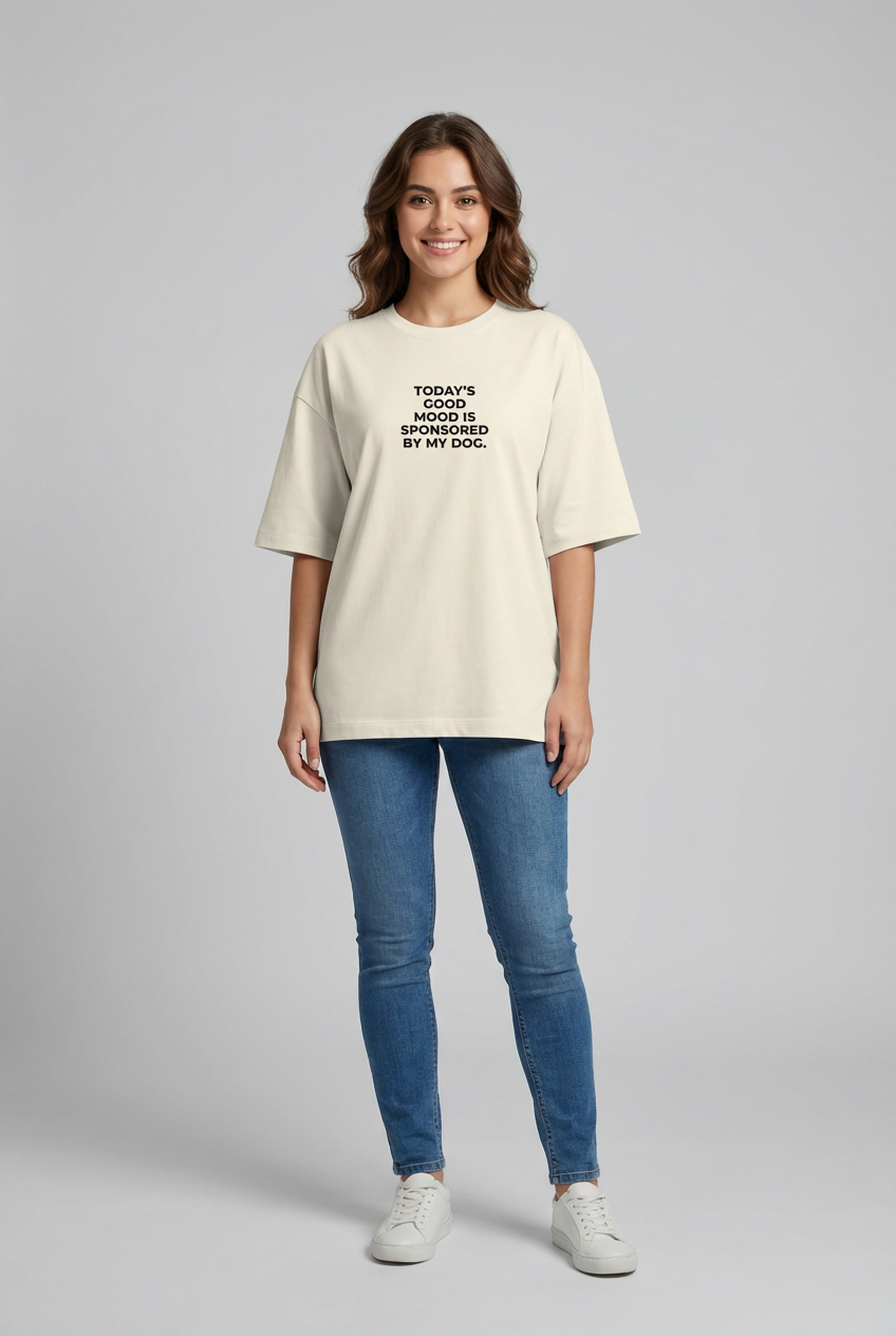 "PET THERAPY" Women's Oversized OFF WHITE T-Shirt