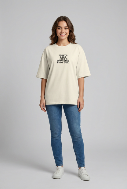 "PET THERAPY" Women's Oversized OFF WHITE T-Shirt