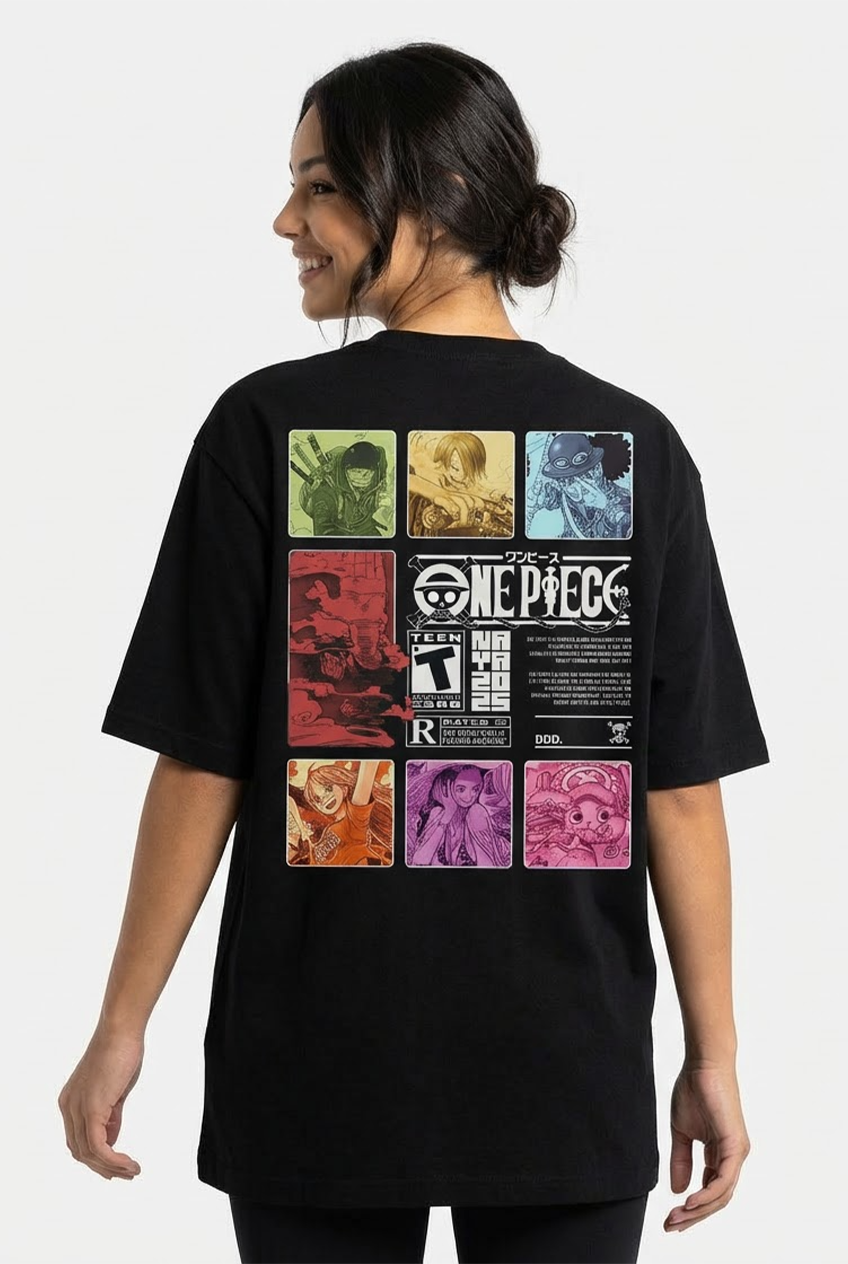 "ONE PIECE SERIES" PREMIUM BLACK TERRY UNISEX OVERSIZED T-Shirt
