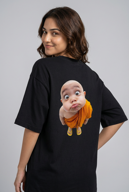 "नटखट" Women's Oversized BLACK T-Shirt