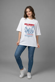 "BED & BRUNCH SOCIAL CLUB" Women's Oversized T-Shirt