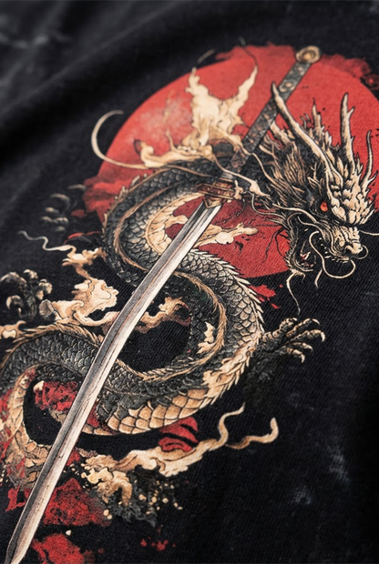 Dragon's Blade | PREMIUM Oversized ACID WASH BLACK T-Shirt