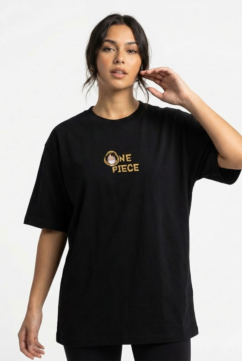 "ONE PIECE SERIES" PREMIUM BLACK TERRY UNISEX OVERSIZED T-Shirt