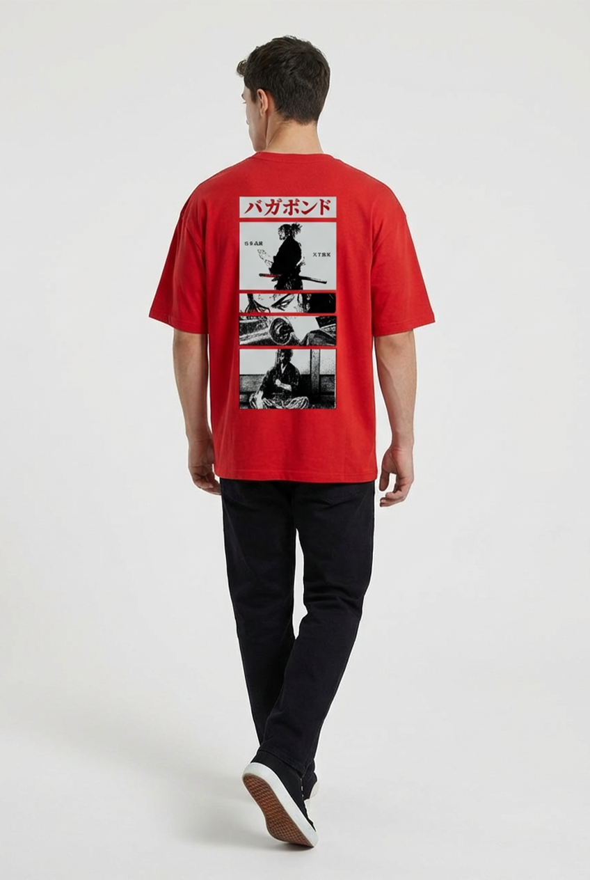"VAGABOND” PREMIUM RED Terry OVERSIZED T-Shirt
