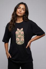 "BLOOM WITHIN" Women's Oversized T-Shirt - Black